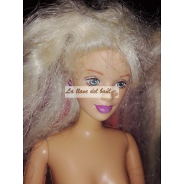 Muñeca barbie mechones rosas y morados